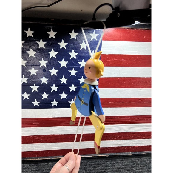 Vintage Sevi Italy Wooden String Marionette Jumping Jack Toy Puppet - Picture 10 of 13